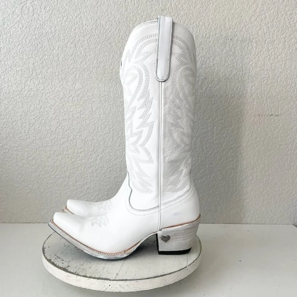 Lane MEGAN MORONEY Cowboy Boots Smokeshow Womens 10 White Western Cowgirl Tall - Picture 4 of 15